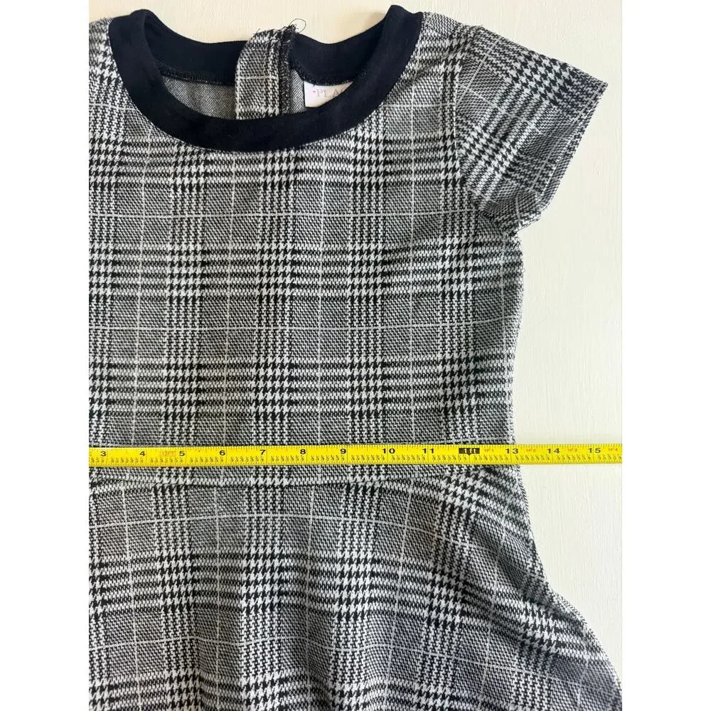 The Children's Place Girls Houndstooth Plaid Fit & Flare Dress Size 10 - Picture 6 of 8